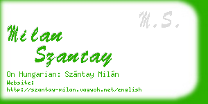 milan szantay business card